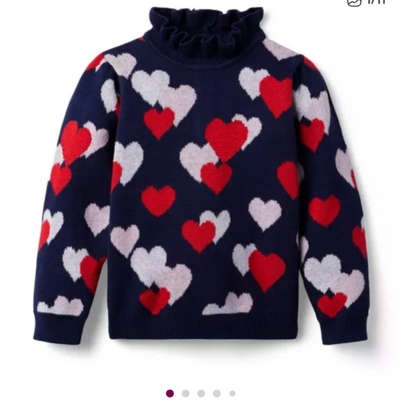 Janie and Jack Other - Janie and Jack Heart Pattern Sweater - Navy, Red, and White